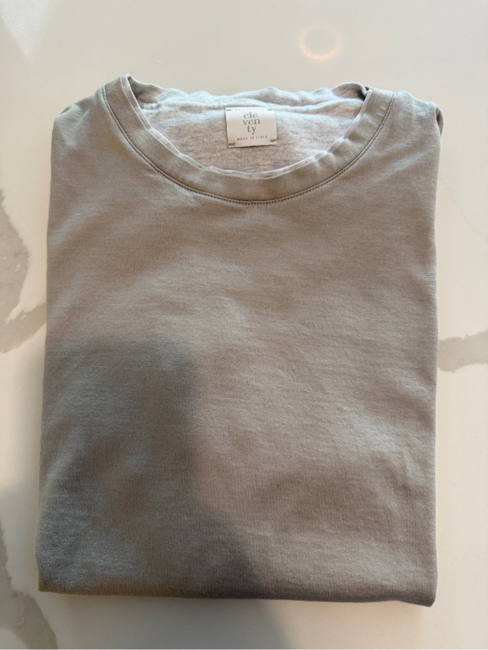 Eleventy Men's Short Sleeve Crew Neck Tee in Light Gray